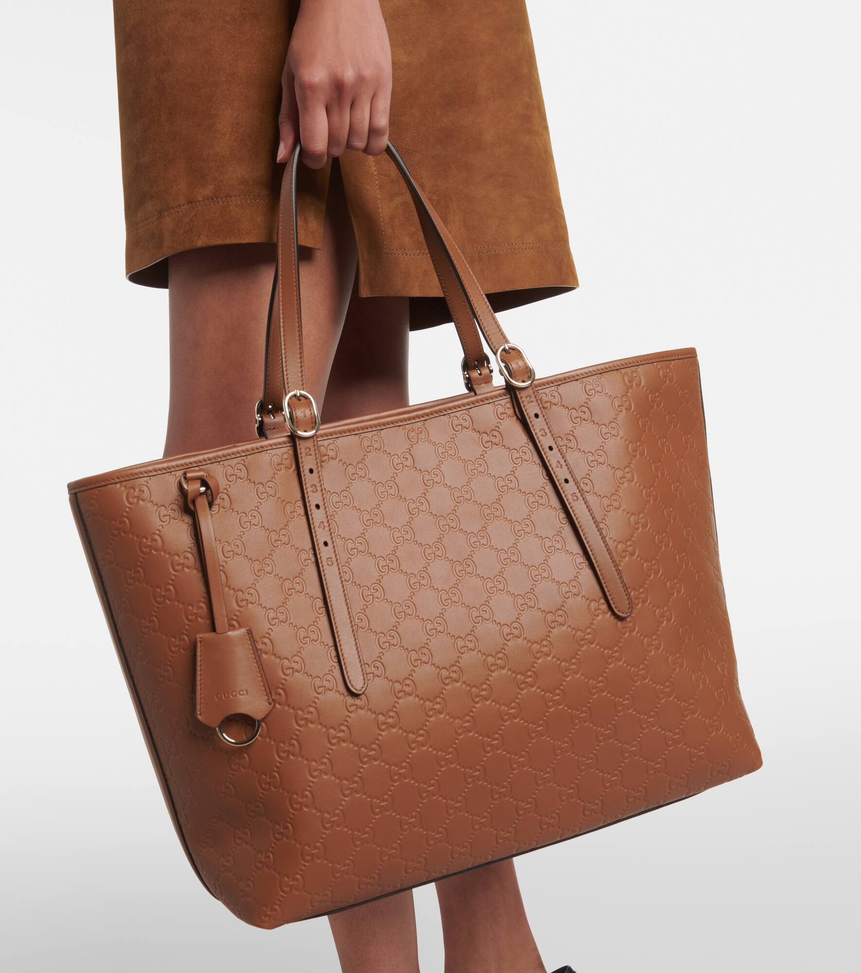Emblem GG leather tote bag - 7