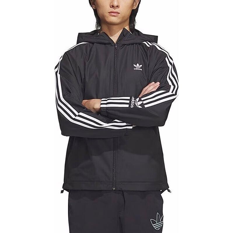 adidas Adicolor 3-stripes Windbreaker Full Zip Jacket 'Black' IK8673 - 2