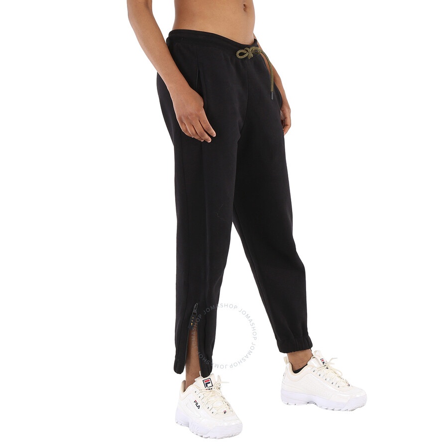 Reebok Ladies Black Logo-embroidered Track Pants - 4