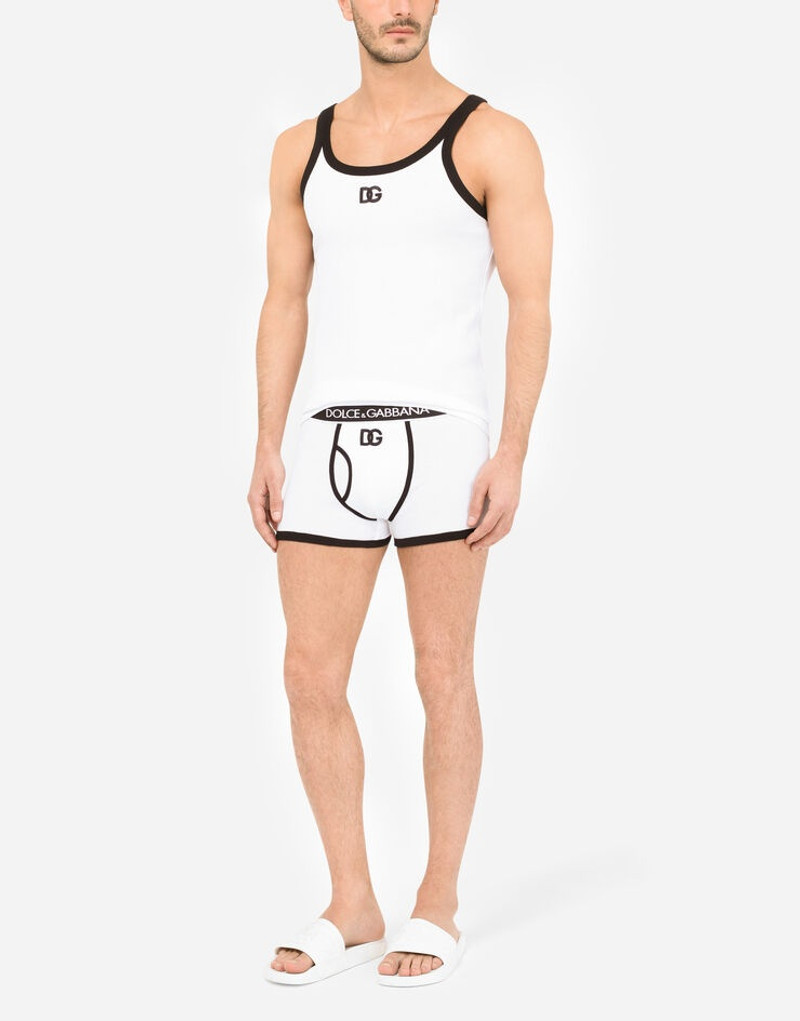 Dolce & Gabbana Fine-rib cotton singlet with DG patch outlook