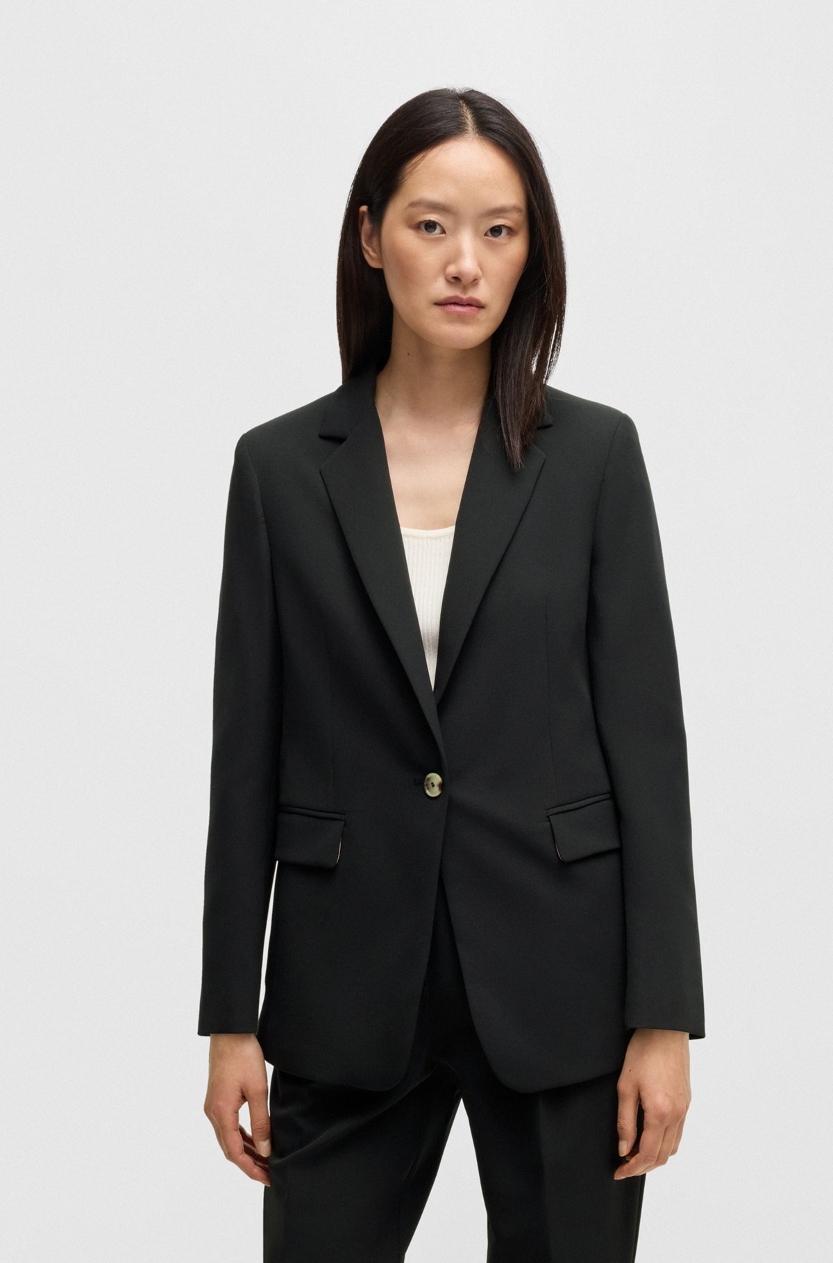 SINGLE-BREASTED JACKET IN STRETCH FABRIC - 2