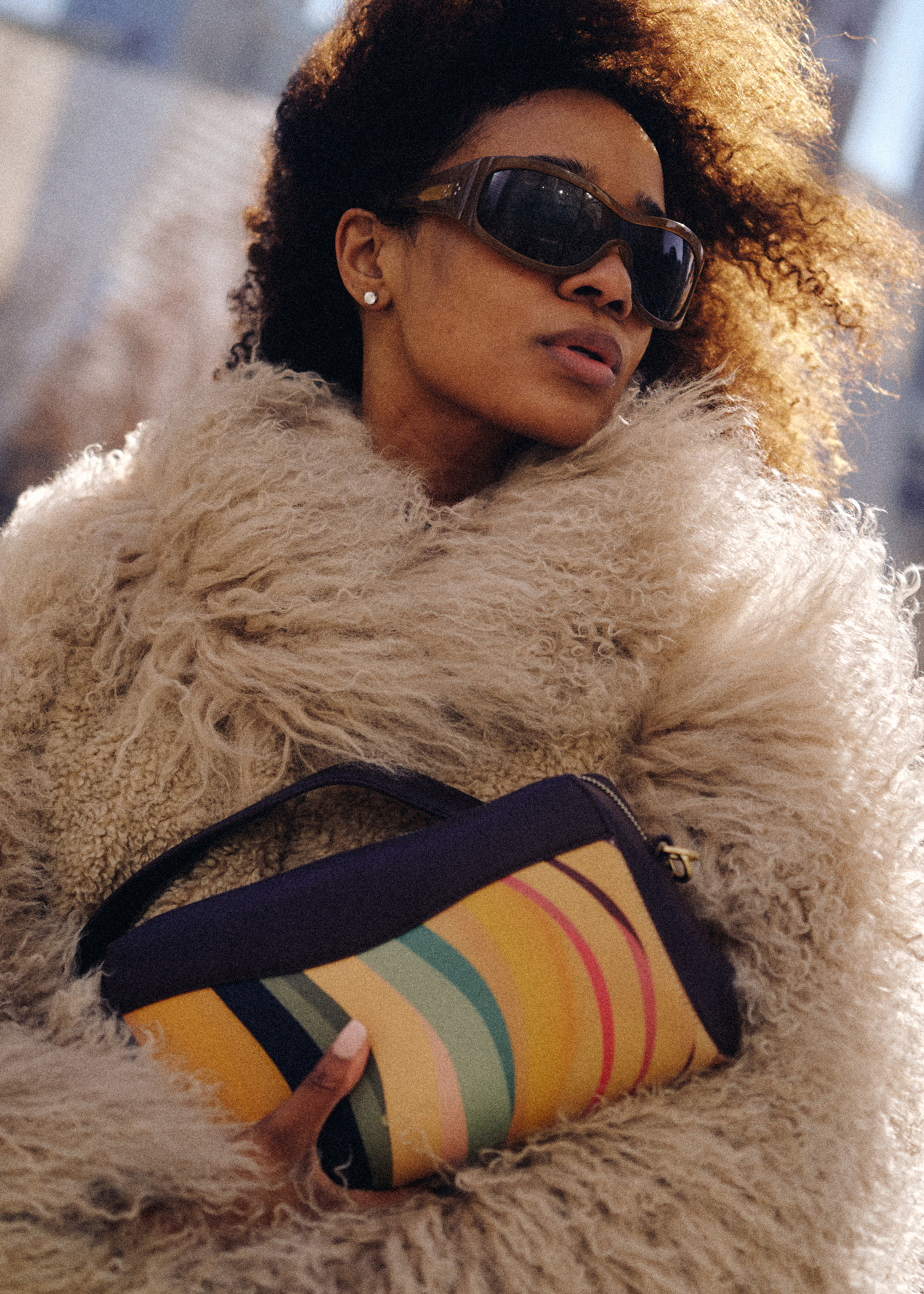 Women's 'Dusky Swirl' Leather Shoulder Bag - 13