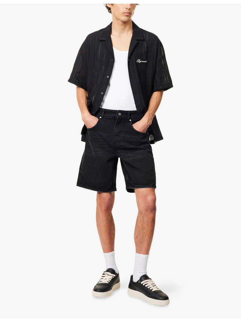 REPRESENT Tailored Straight-Leg Denim Shorts outlook
