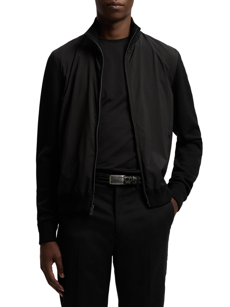 Men's Hybrid Knit Full-Zip Sweater - Classic Black 3