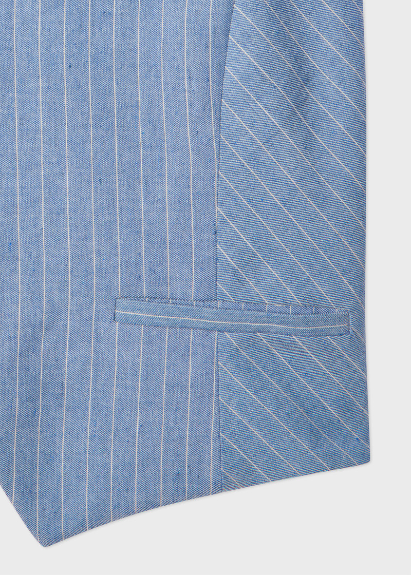 Women's Light Blue Pinstripe Waistcoat 6
