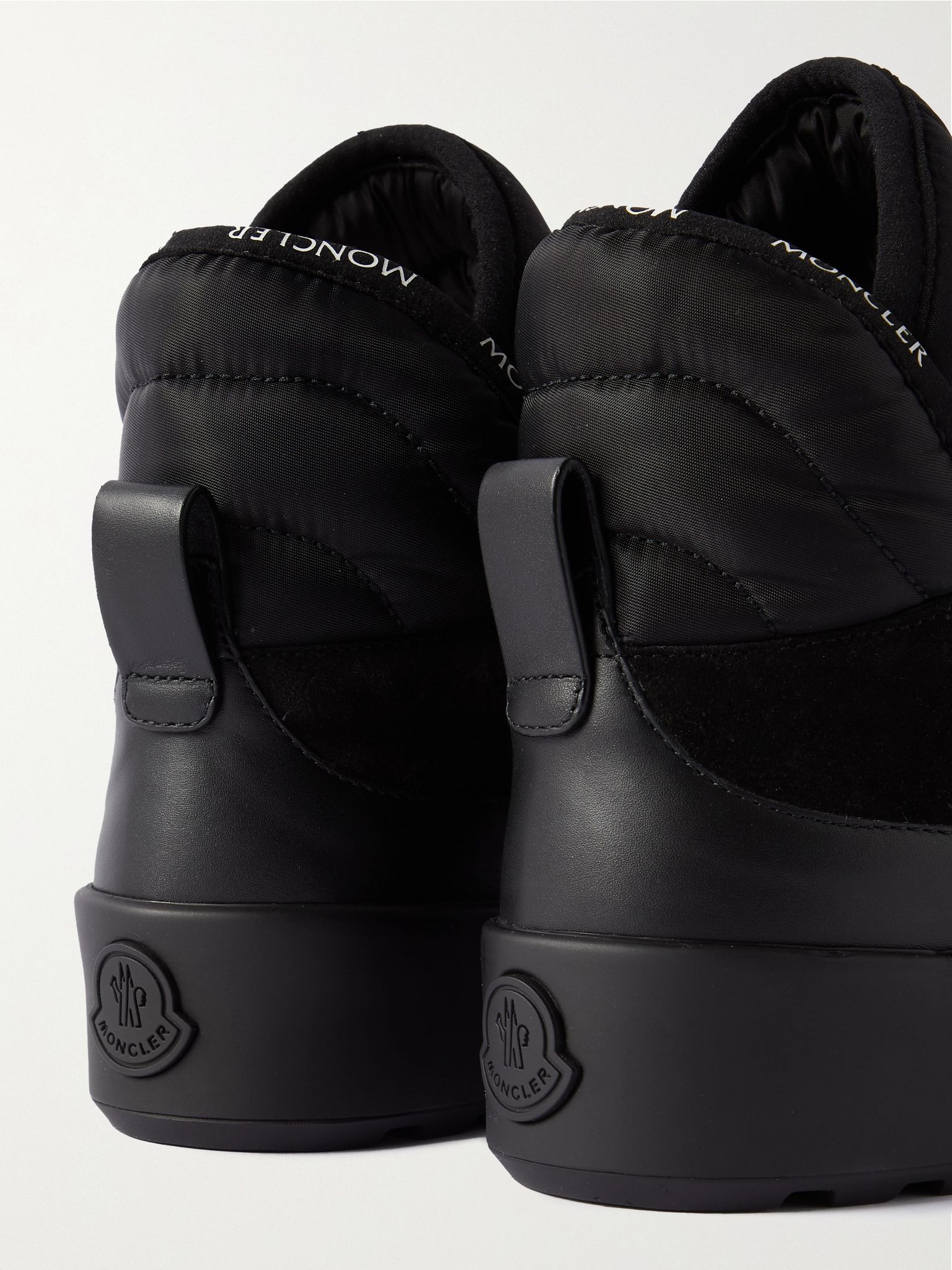 Cross Promyx suede-trimmed quilted shell and leather high-top sneakers Black - 4
