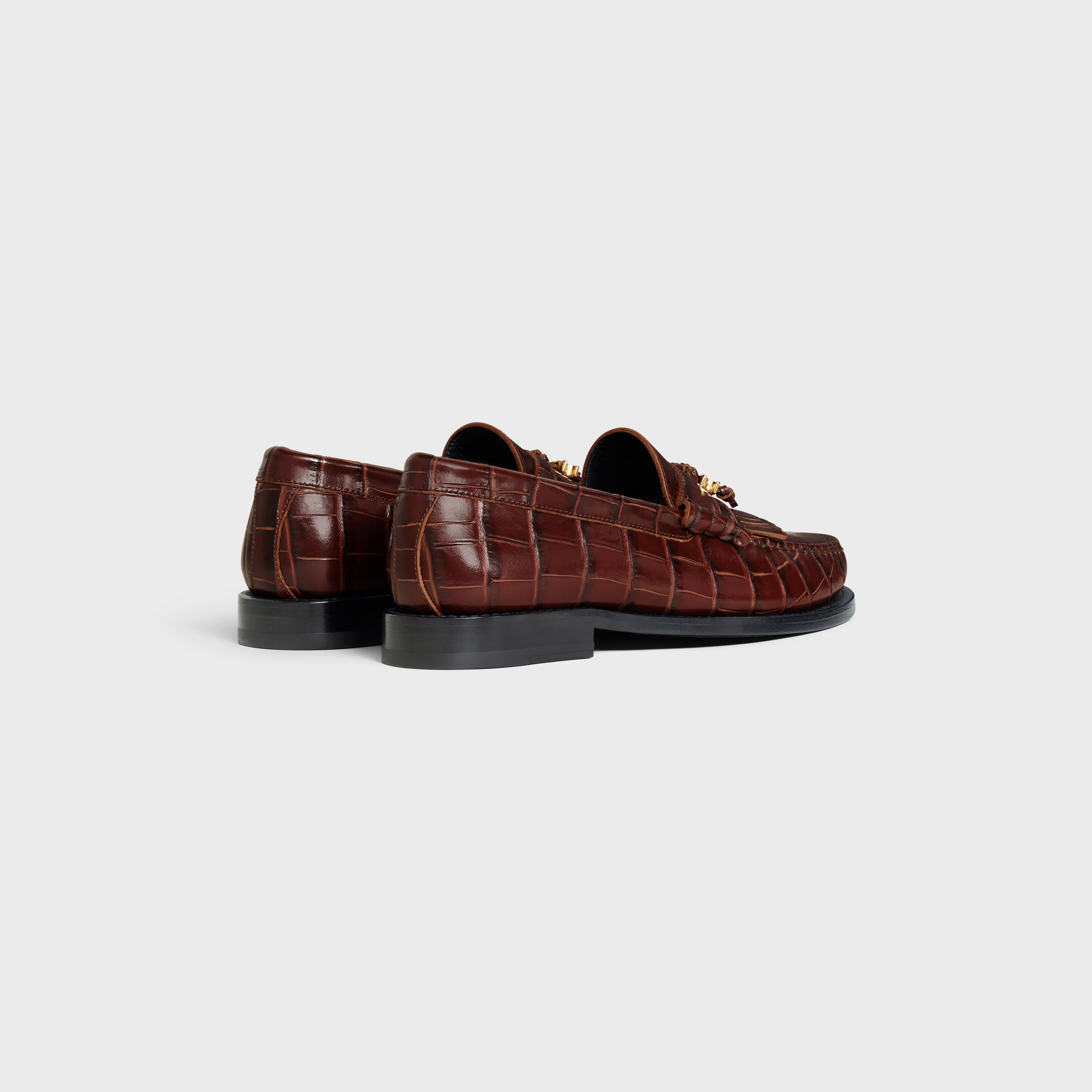 CELINE LUCO LOAFER WITH TRIOMPHE TASSELS in CROCODILE STAMPED CALFSKIN - 3