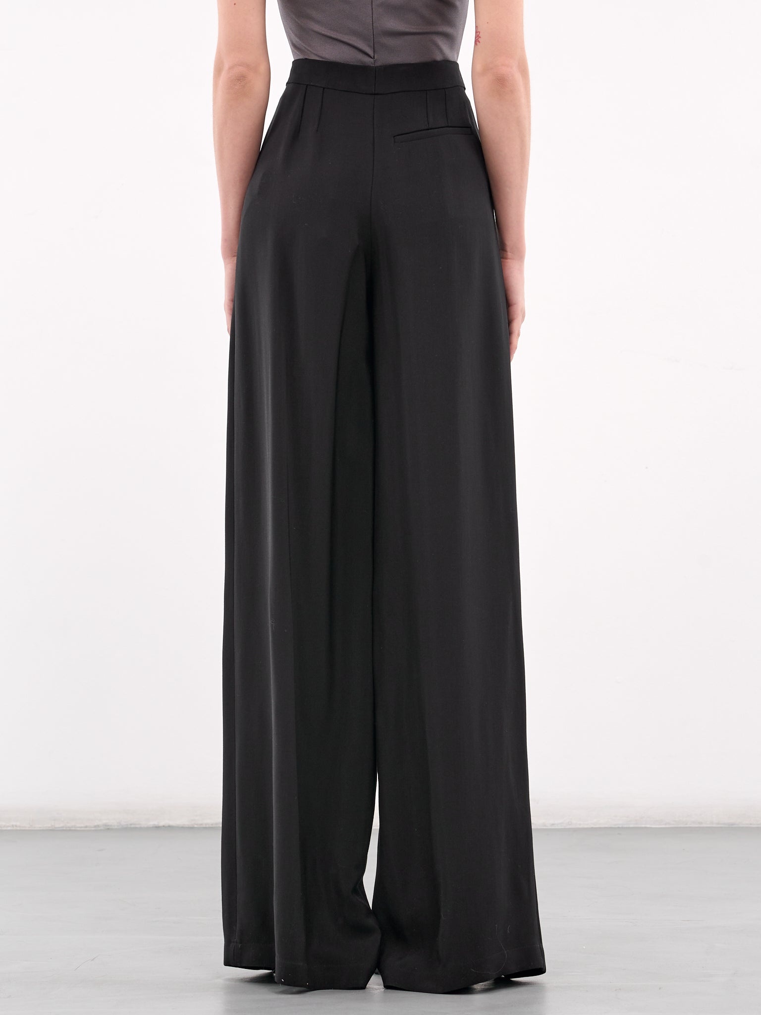 Wide Leg Slit Buckled Trousers - 3