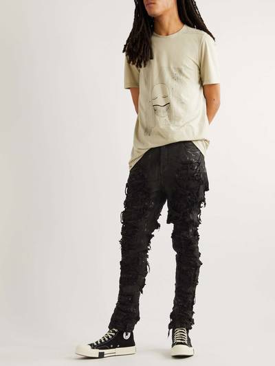 Rick Owens DRKSHDW Detroit Slim-Fit Distressed Paint-Splattered Coated Jeans outlook