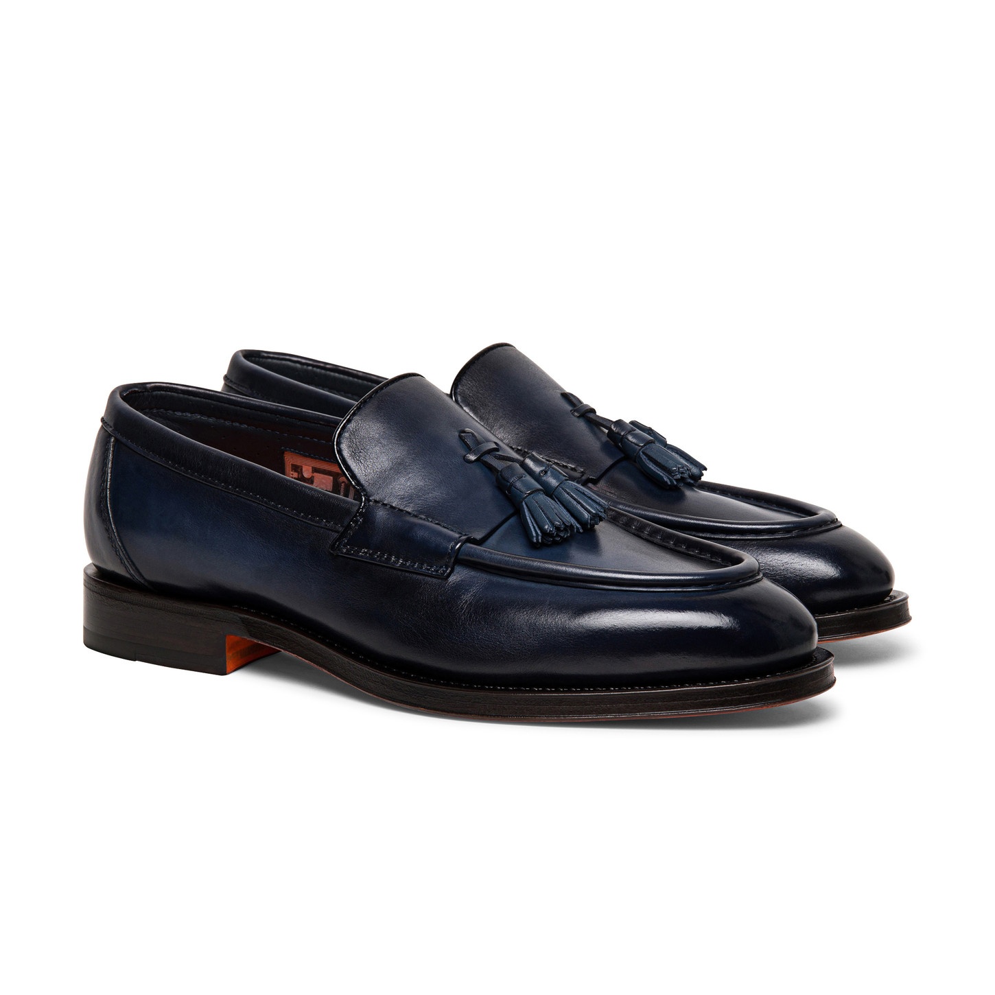 Men’s blue leather tassel loafer - 2