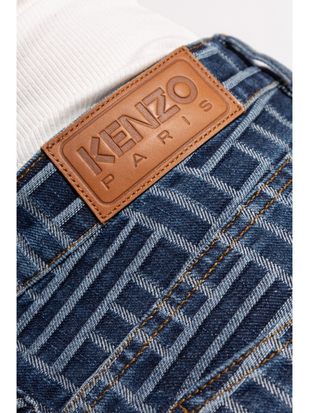 pattern jacquard flared jeans - 5