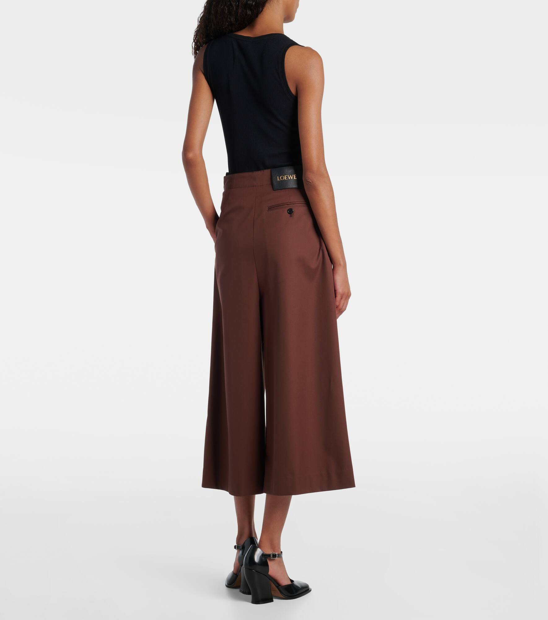 High-rise cotton and silk culottes - 3