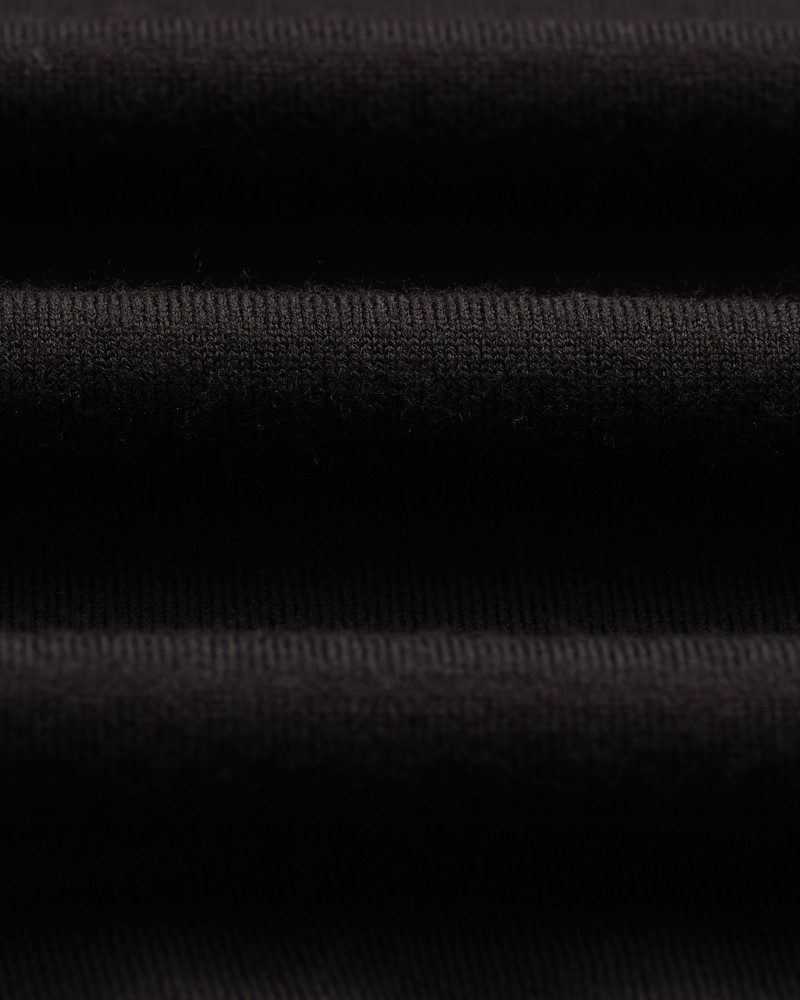 Oban - Black Worsted Wool Knitted Polo 9