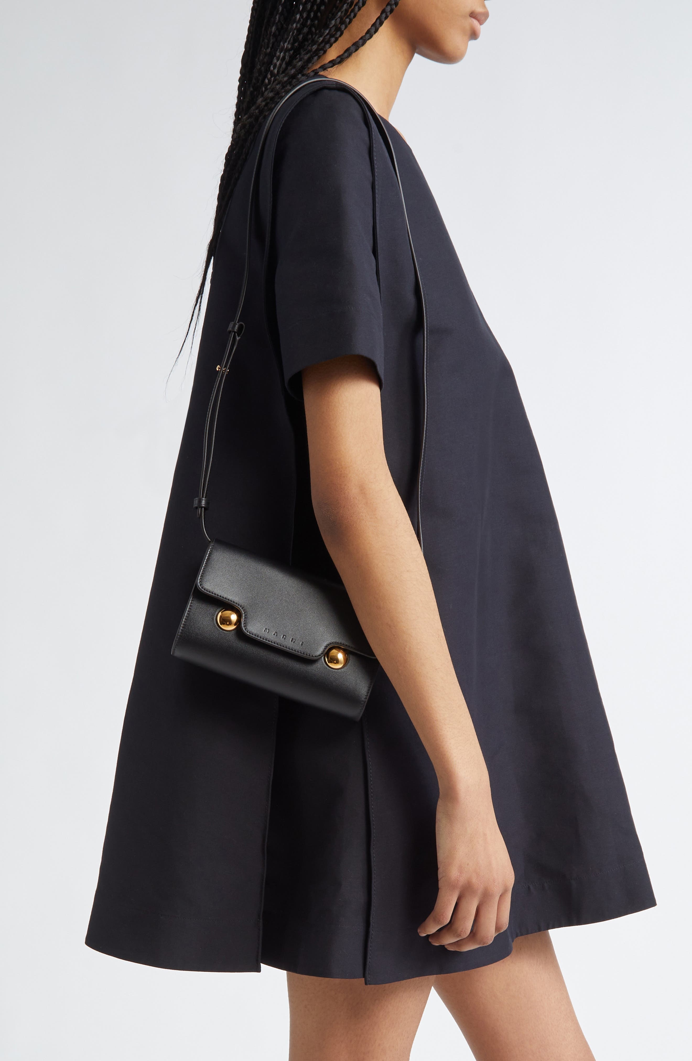 Marni Trunkaroo Leather Shoulder Bag in Black at Nordstrom - 2