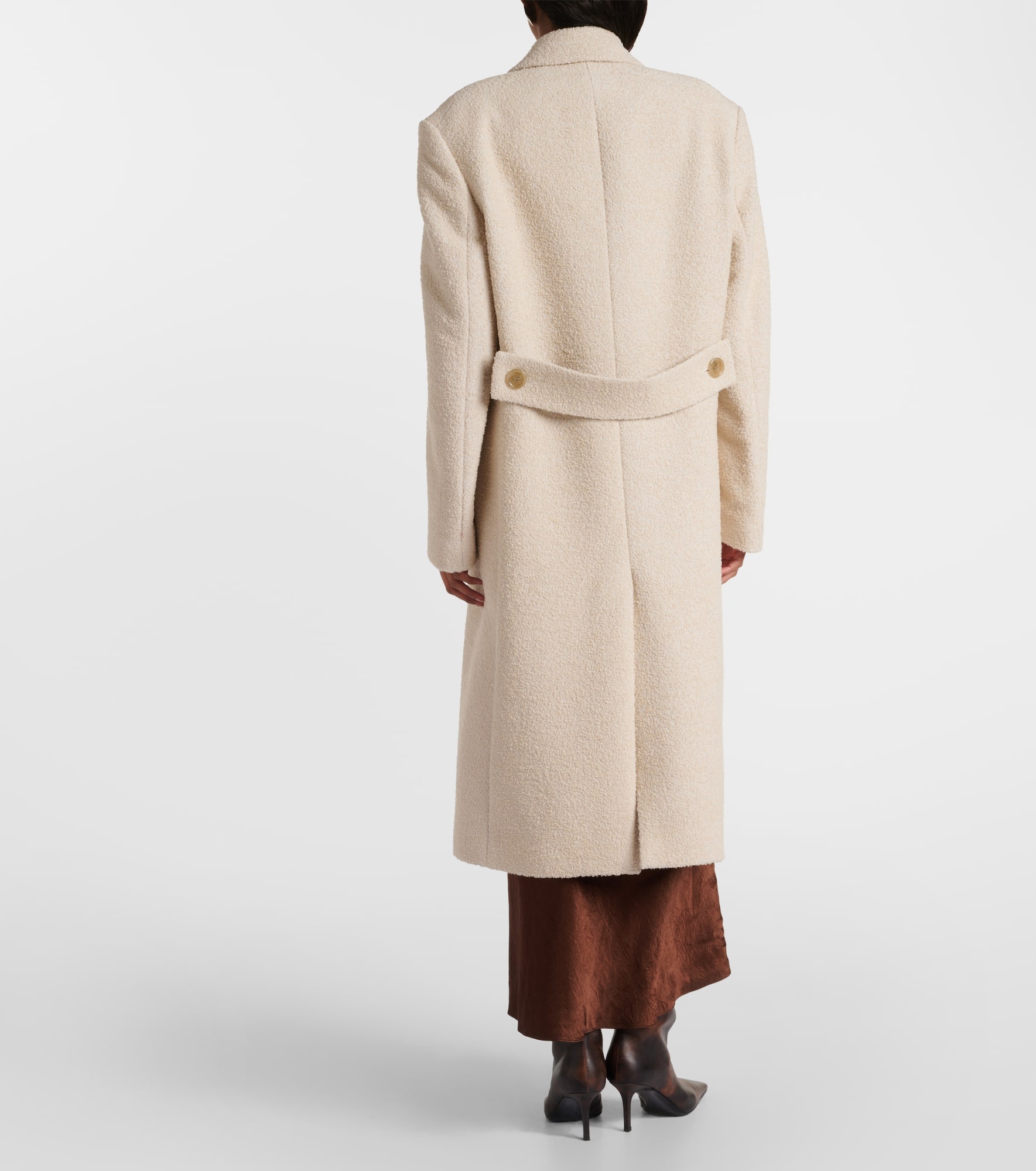 Double-breasted wool-blend coat - 3