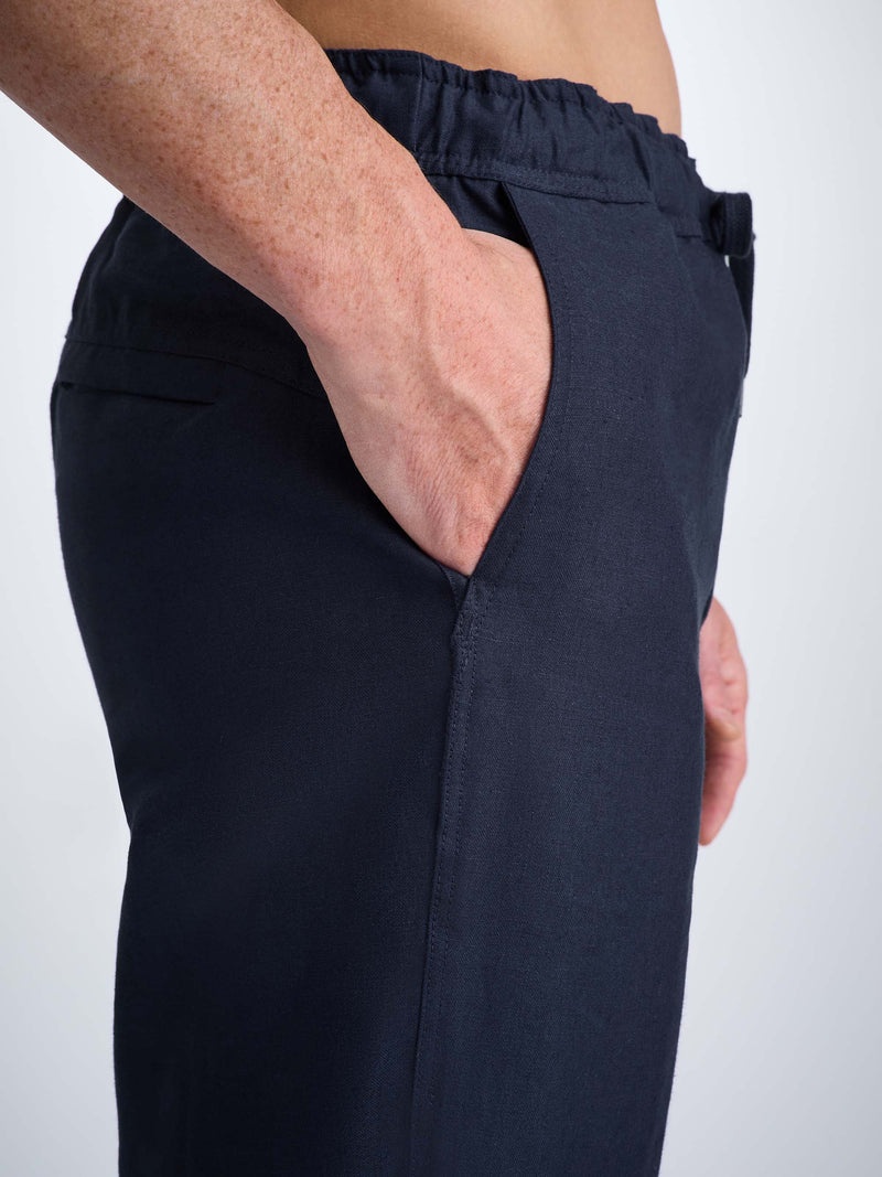 Men's Pants Sydney Linen Navy - 7