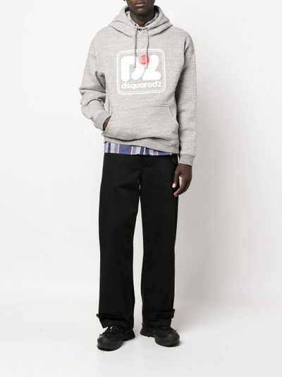 DSQUARED2 logo-print cotton hoodie outlook