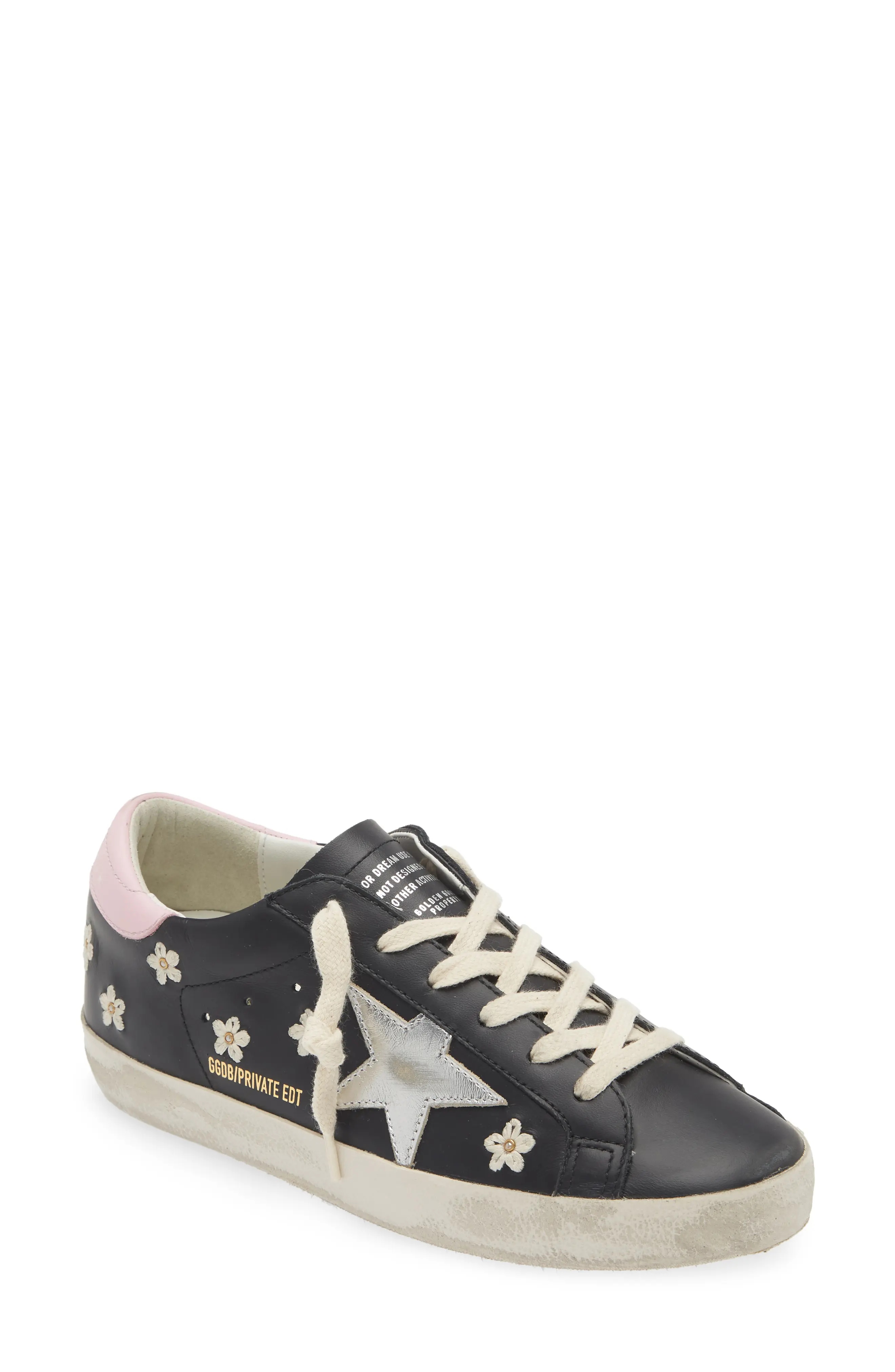 Super-Star Low Top Sneaker in Black/Silver - 1