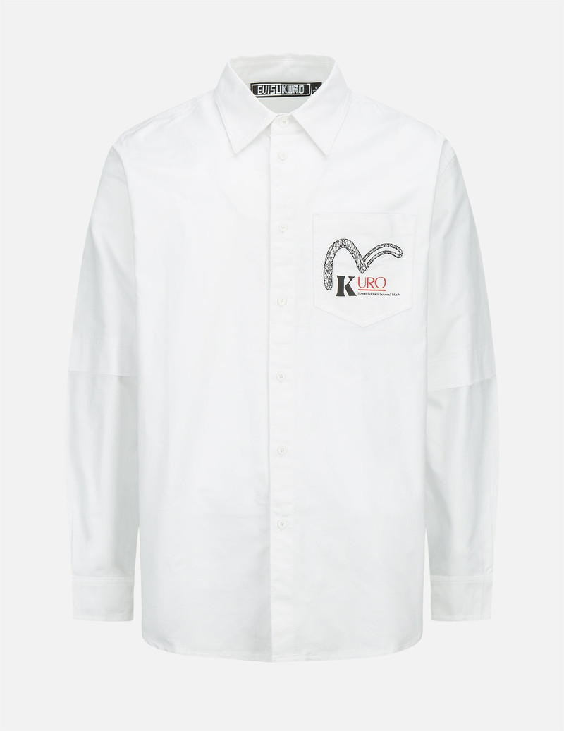 EVISU Multi Logo Print Mock 2-in-1 Shirt outlook