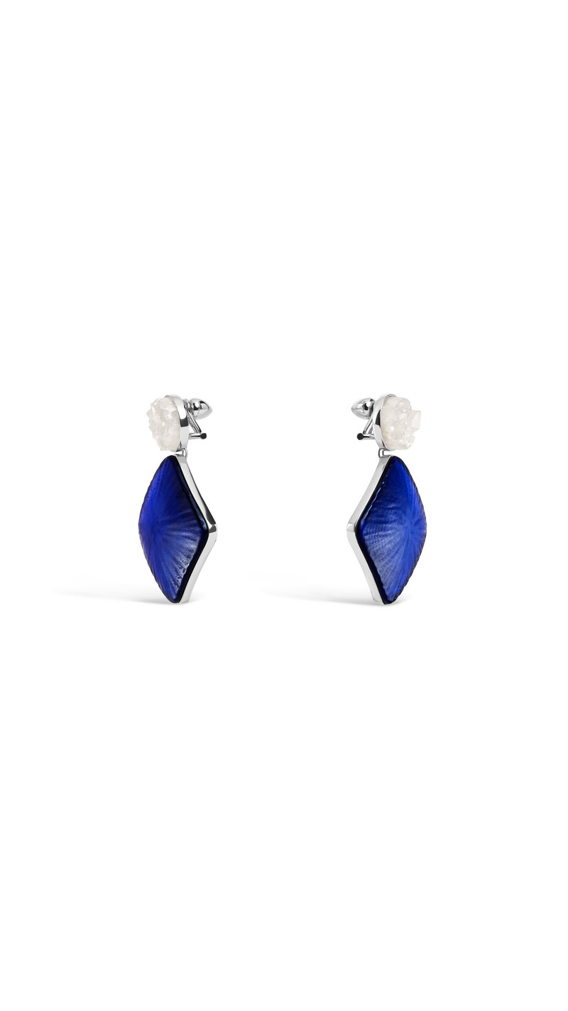PENDANT EARRINGS IN ROCK CRYSTAL & PLEXI 3