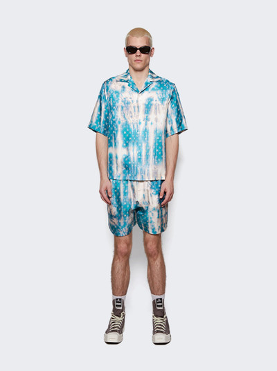 AMIRI Bleached MA Paisley Silk Shorts Aqua outlook