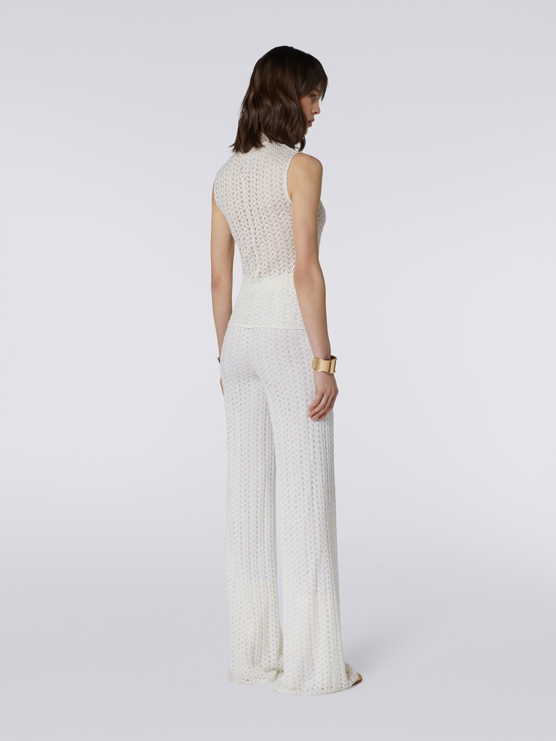 Raschel knit wool and viscose sleeveless top - 4