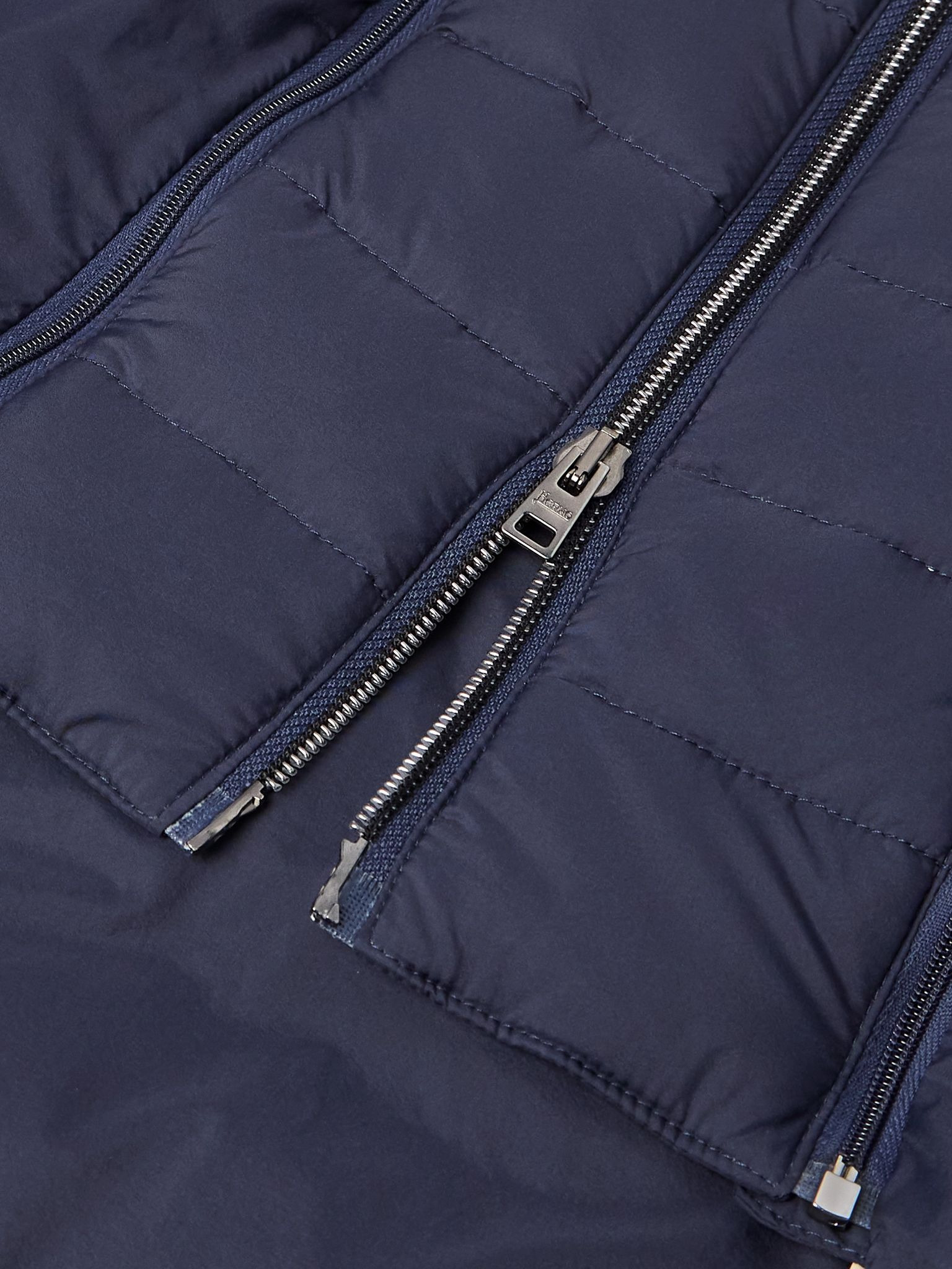 La Giacca Convertible Quilted Nylon Down Jacket Navy - 5