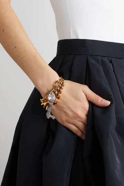 Alexander McQueen Gold-tone and crystal bracelet outlook