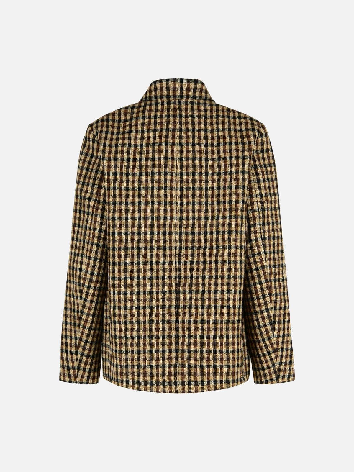 BROWN WOOL BLEND BLAZER - 3