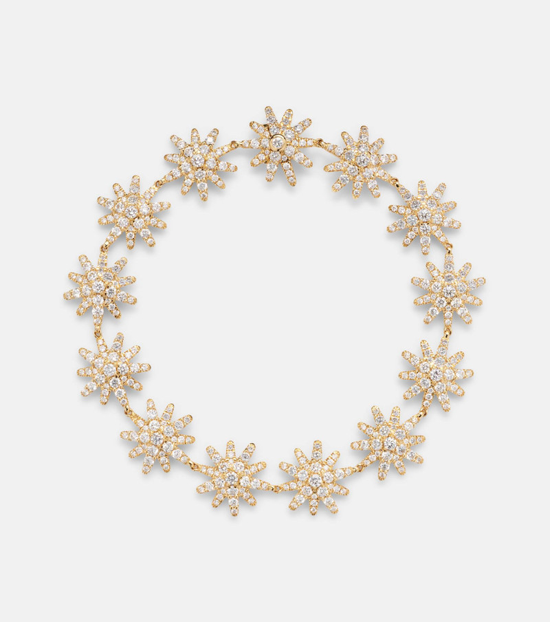 Starburst 18kt gold tennis bracelet with diamonds 1