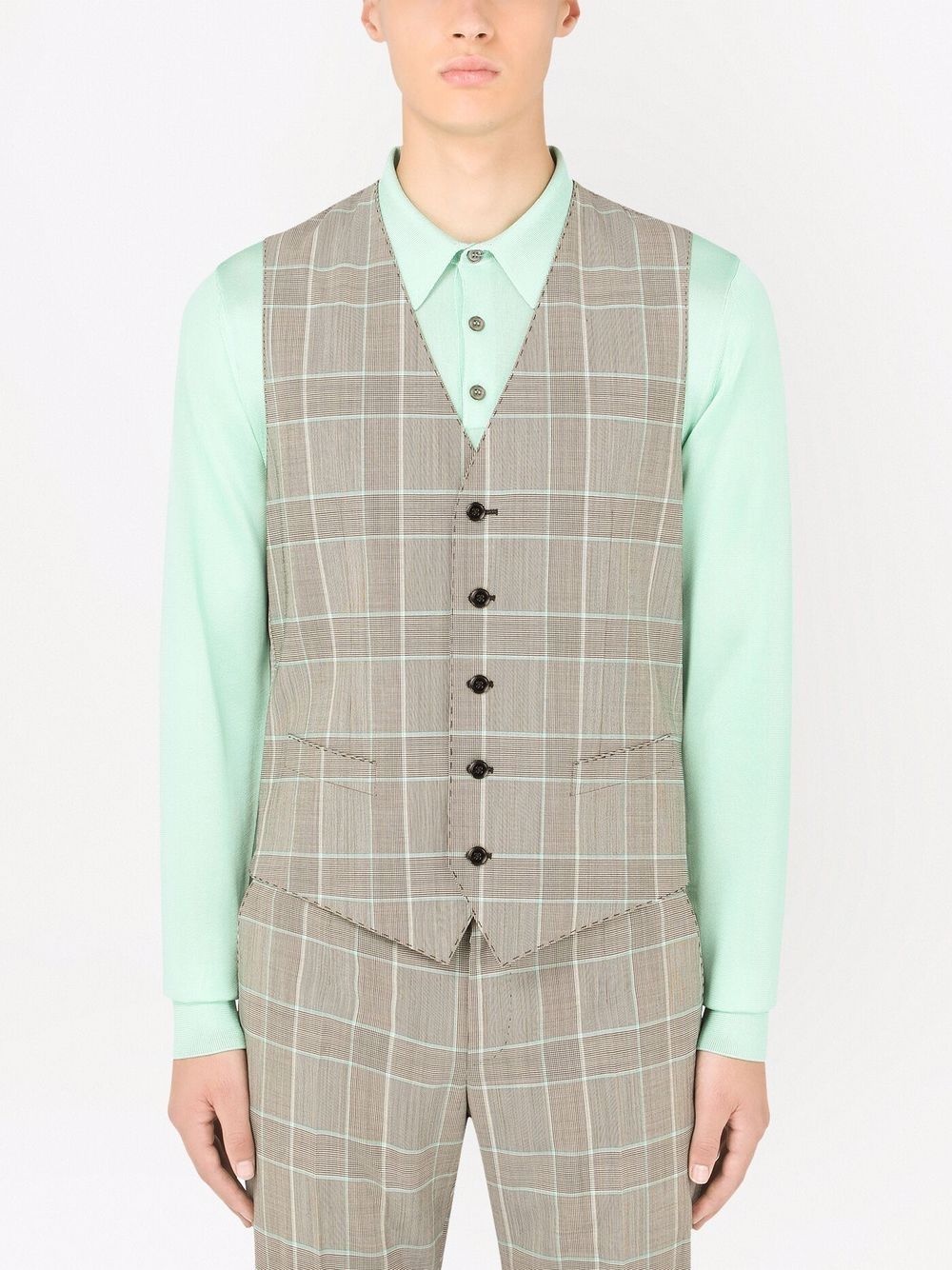 checked three-piece suit - 6