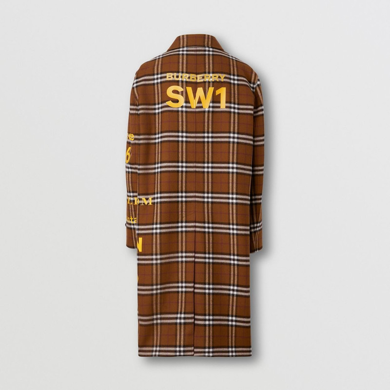 Horseferry Print Check Wool Car Coat 8