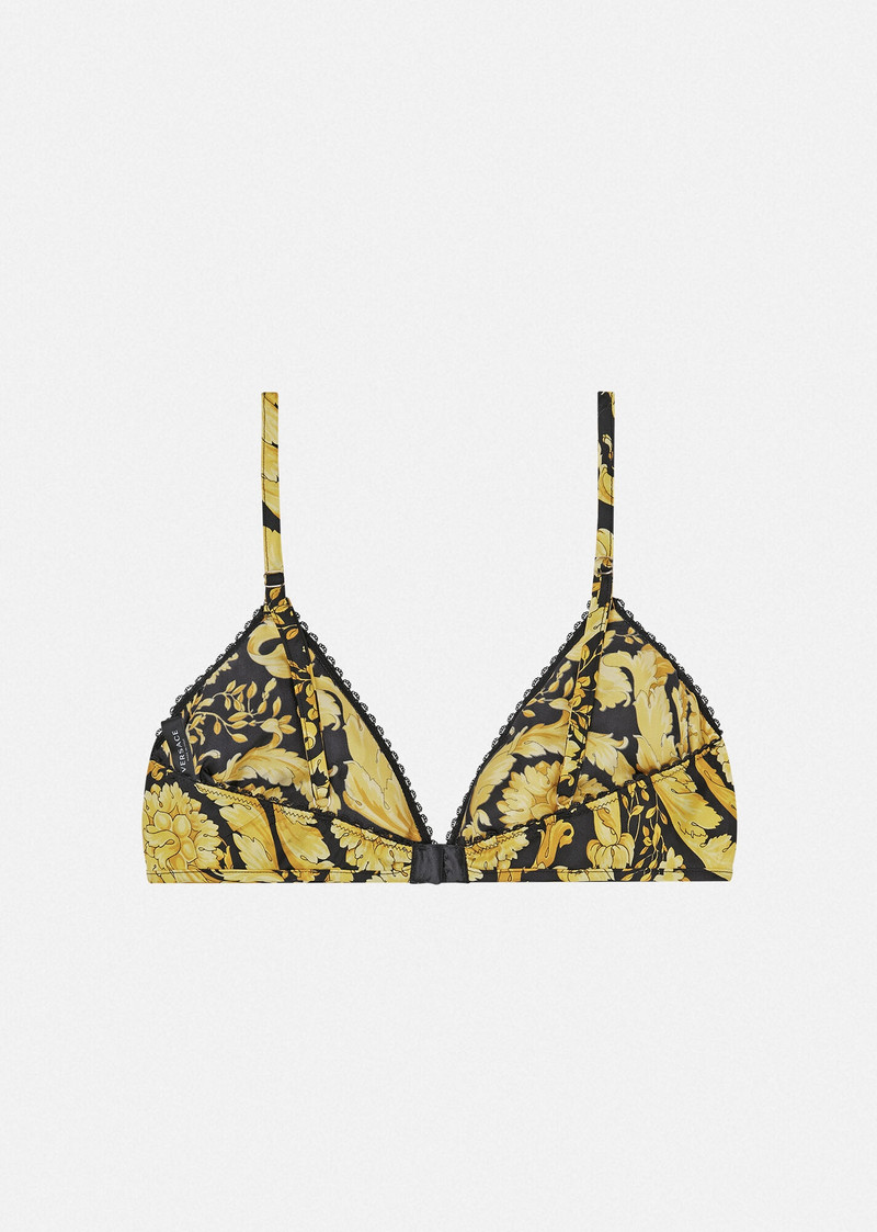 Barocco Print Silk Bralette 3