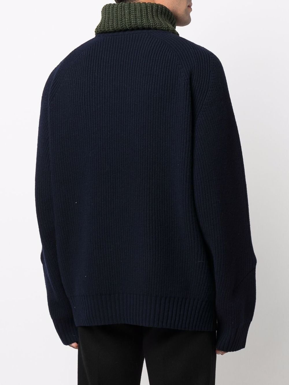 detachable-neck two-tone knit jumper - 4