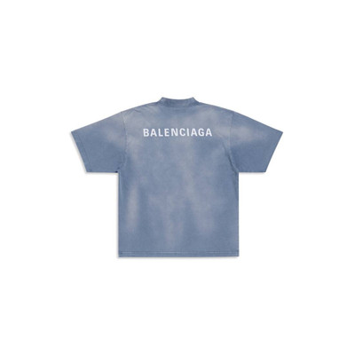 BALENCIAGA Balenciaga Back T-shirt Medium Fit in Faded Blue outlook