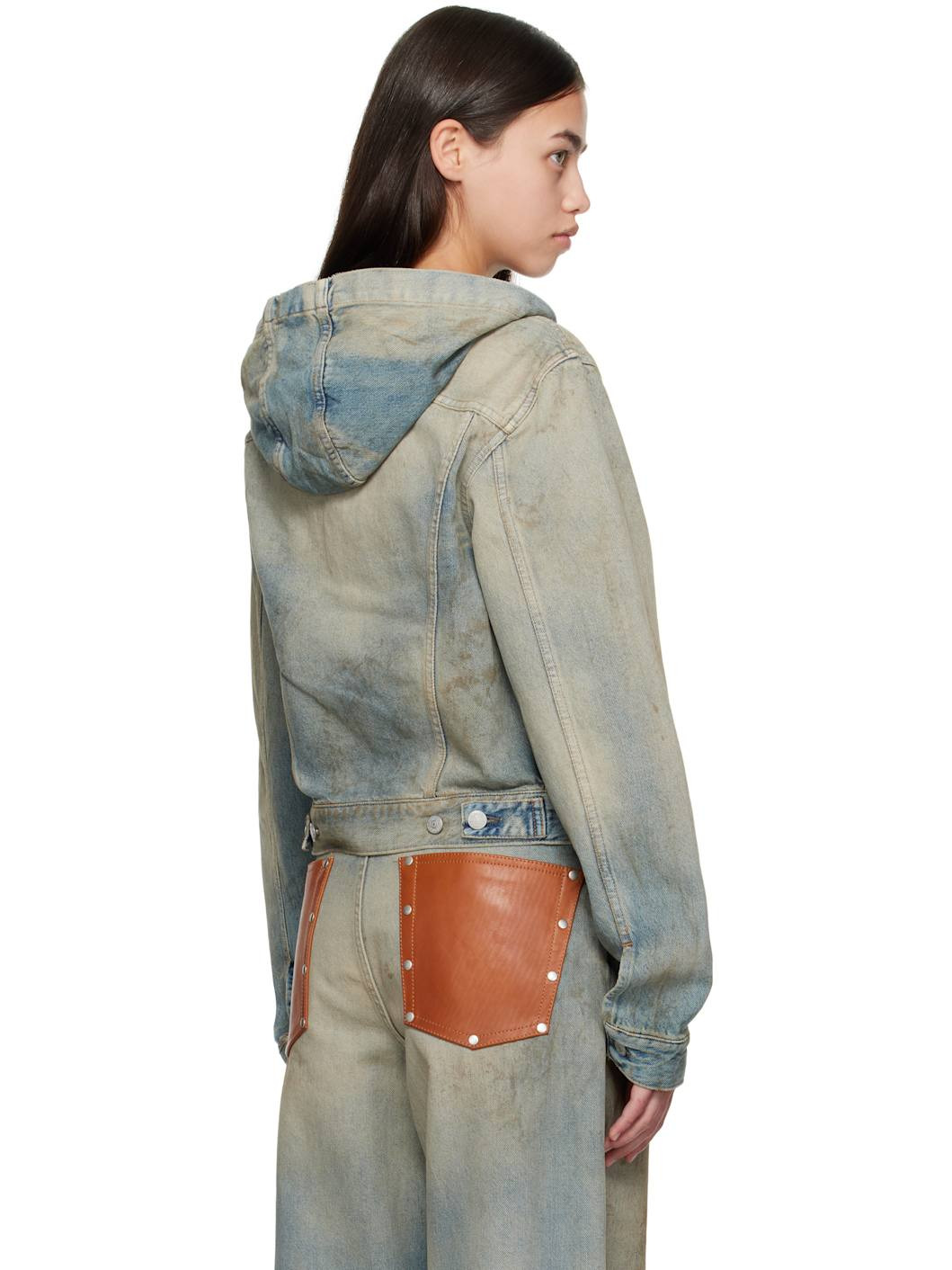 Blue Hooded Denim Jacket - 3