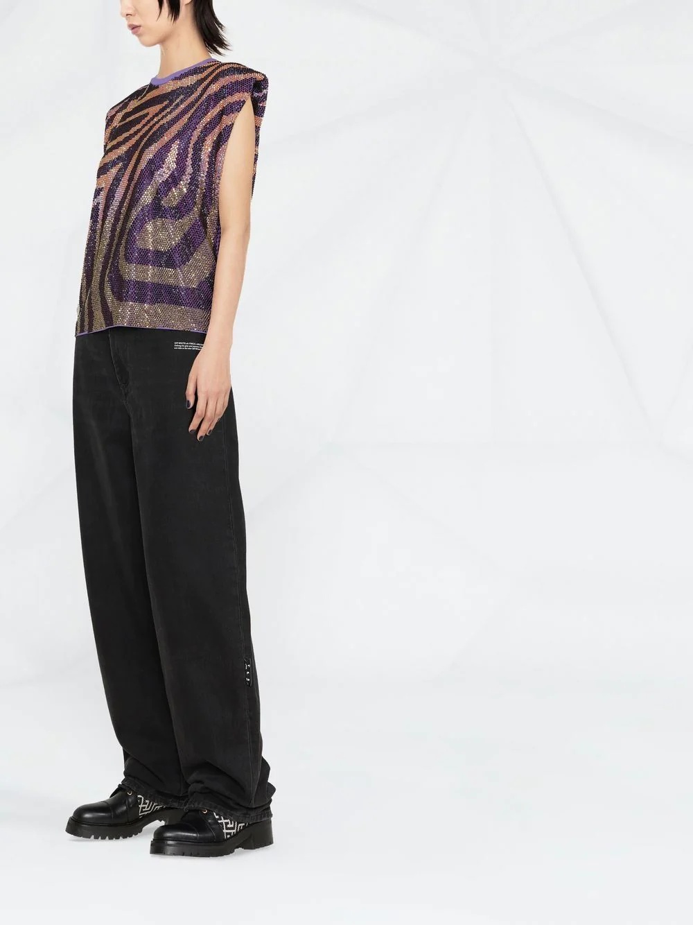 crystal-embellished T-shirt - 3