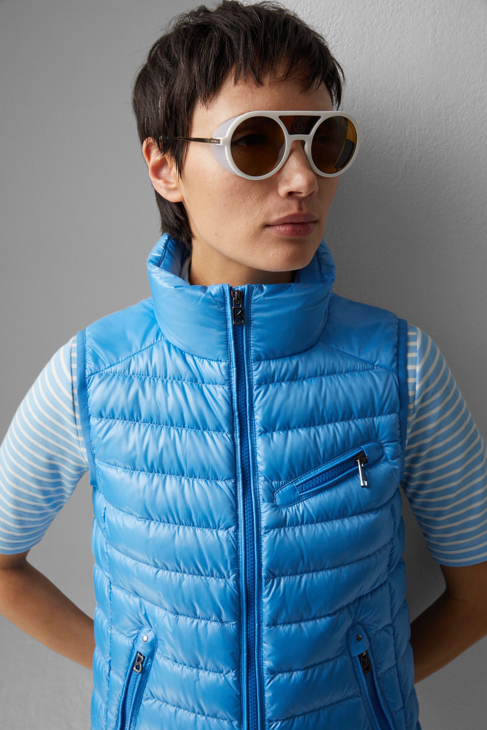 Florisa lightweight down vest in Blue - 5