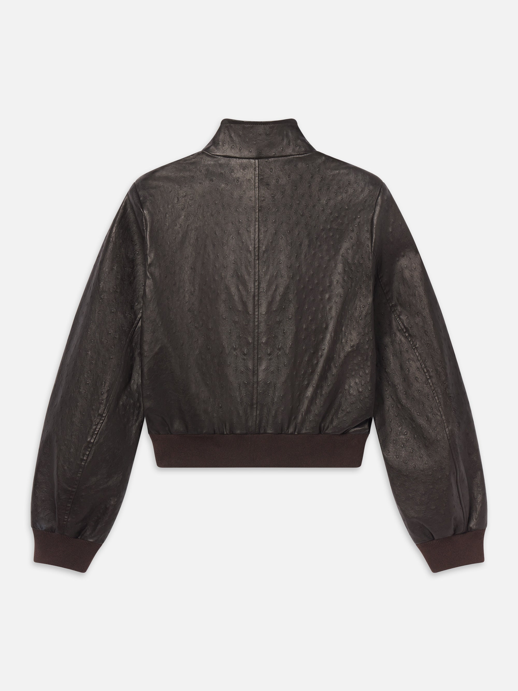 The Leather Harrington Jacket in Coffee - 3
