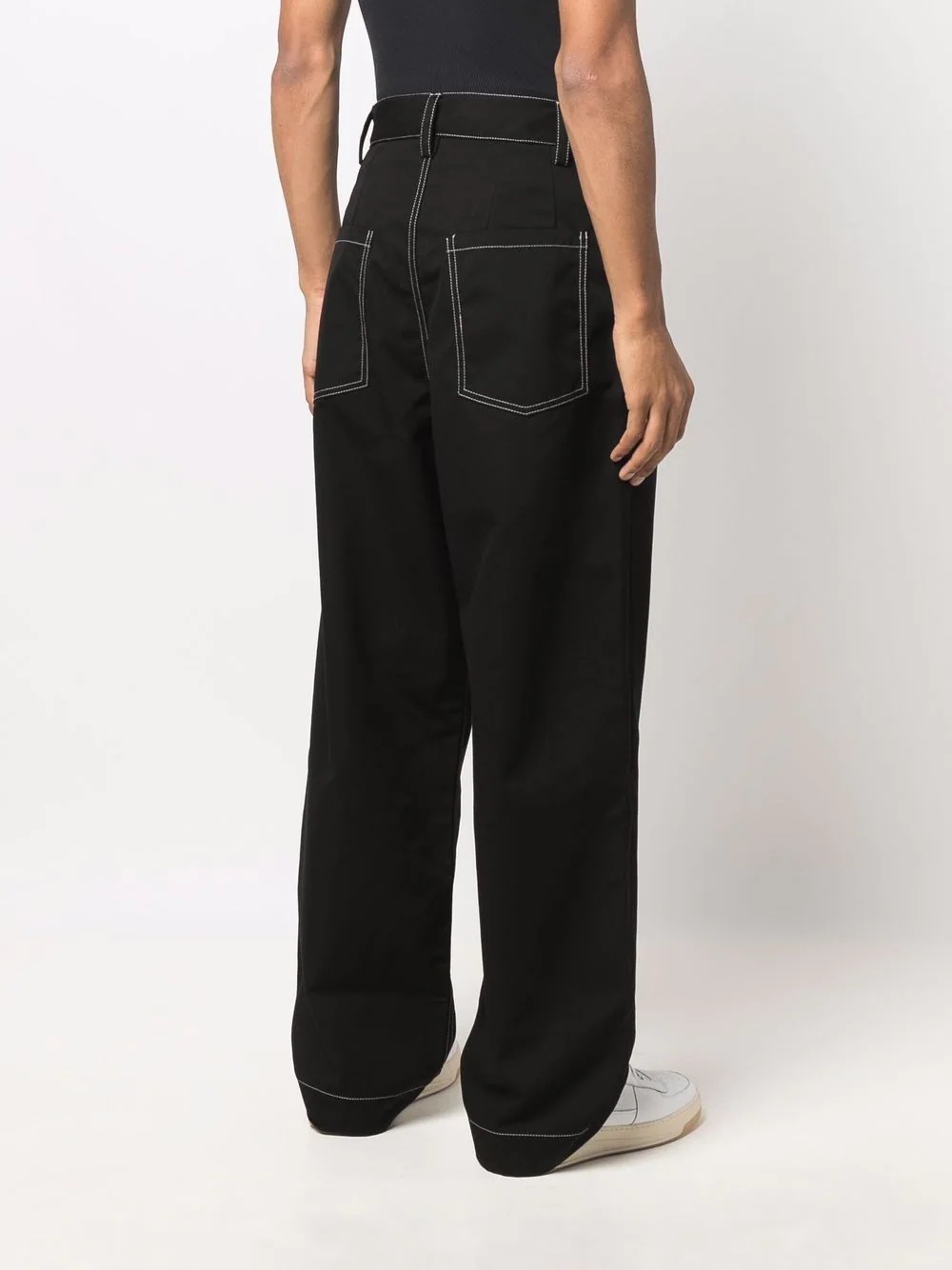 wide-leg cotton trousers - 4