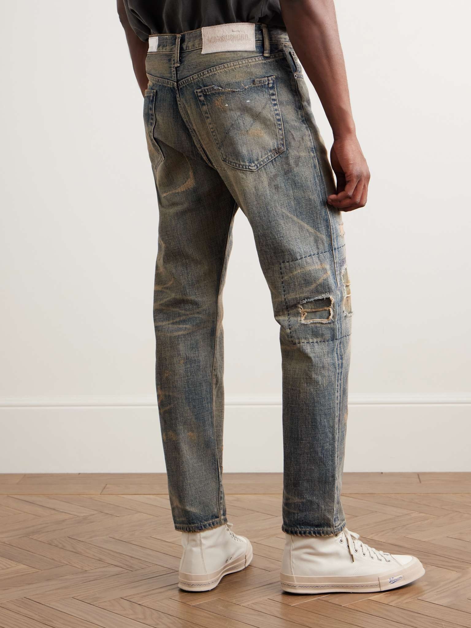 Savage Slim-Fit Straight-Leg Distressed Selvedge Jeans - 4