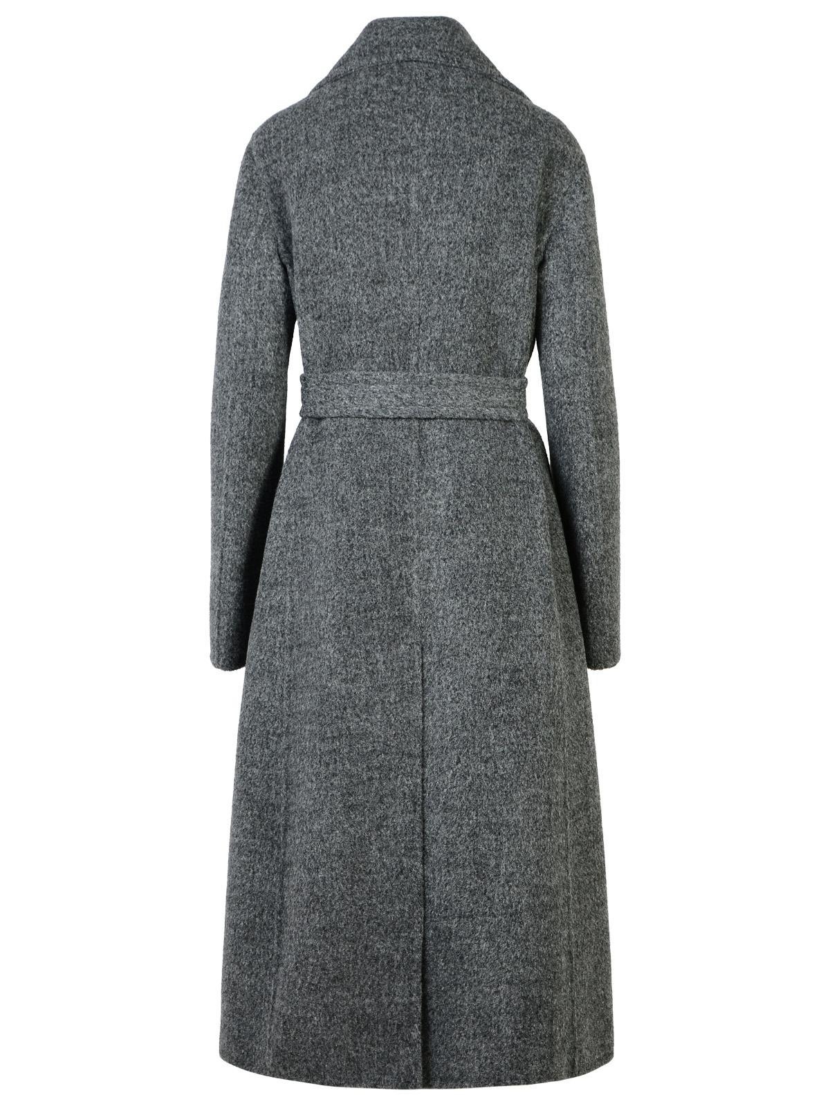 Jil Sander Grey Wool Blend Coat Women - 3