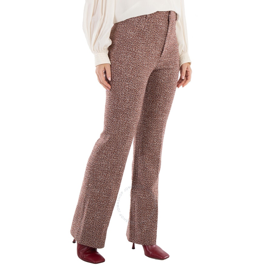 Chloe Ladies Multicolor Boucle Flared Trousers - 4