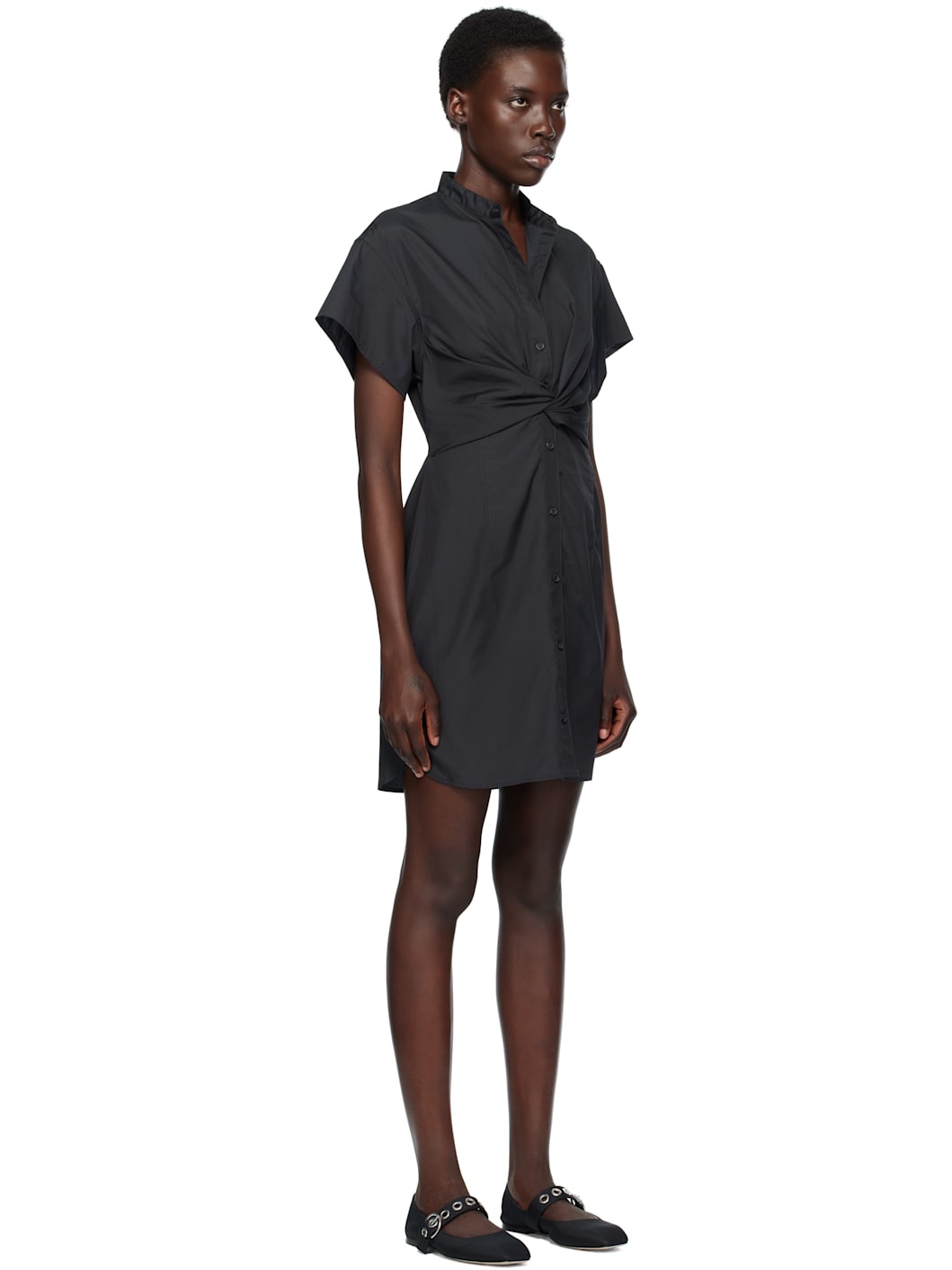 Black Gretchen Shirt Minidress - 2