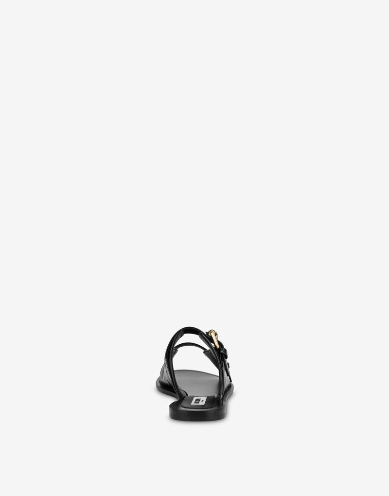 Moschino FLAT MOSCHINO BUCKLE SANDALS outlook
