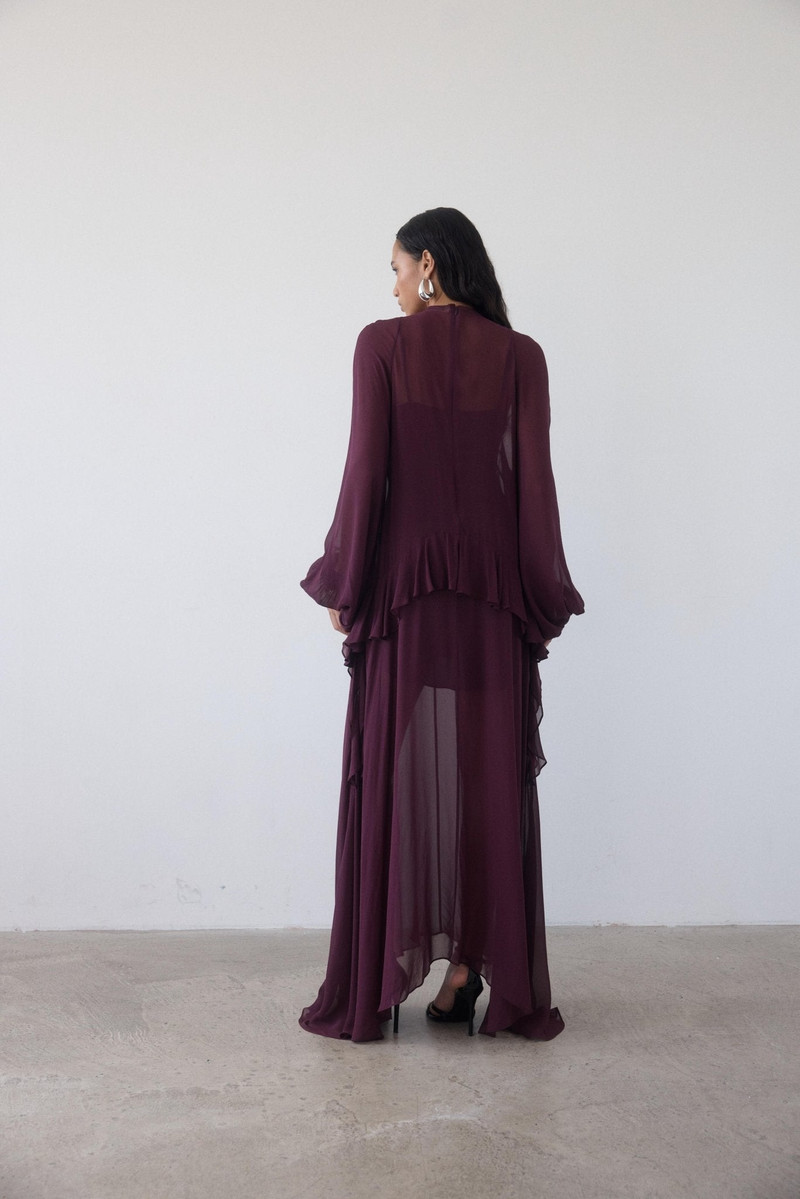 TERRAN MAXI DRESS IN EARTH GEORGETTE CHIFFON 4