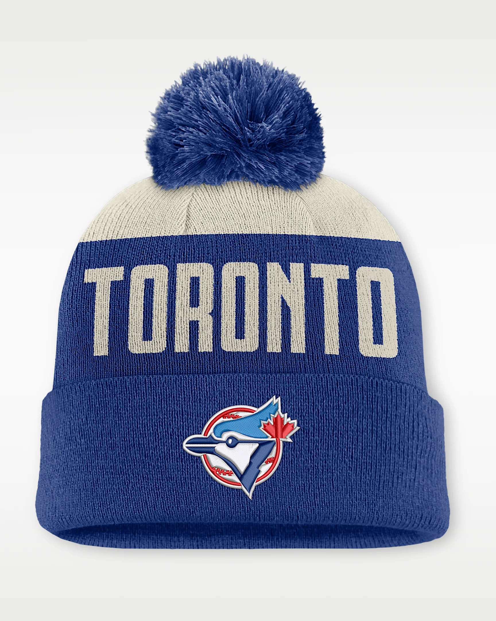 Toronto Blue Jays Cooperstown Peak Men's Nike MLB Cuffed Pom Beanie - 1
