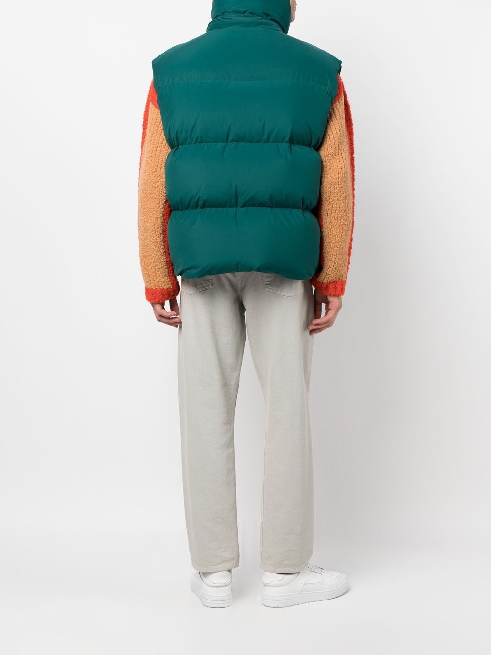 logo-print padded hooded gilet - 6