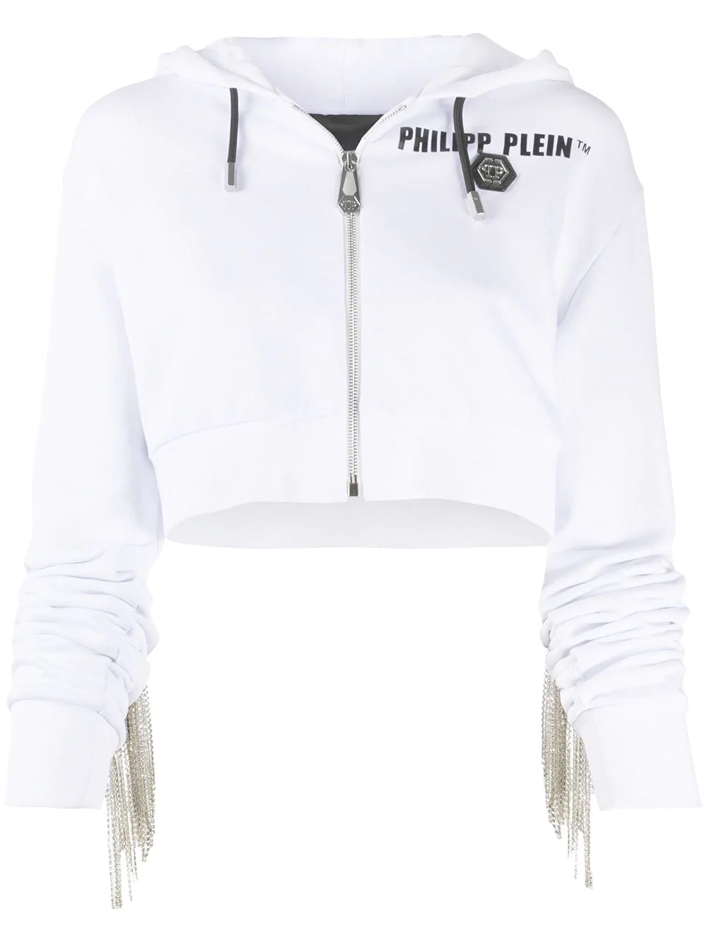 crystal-fringe hoodie - 1