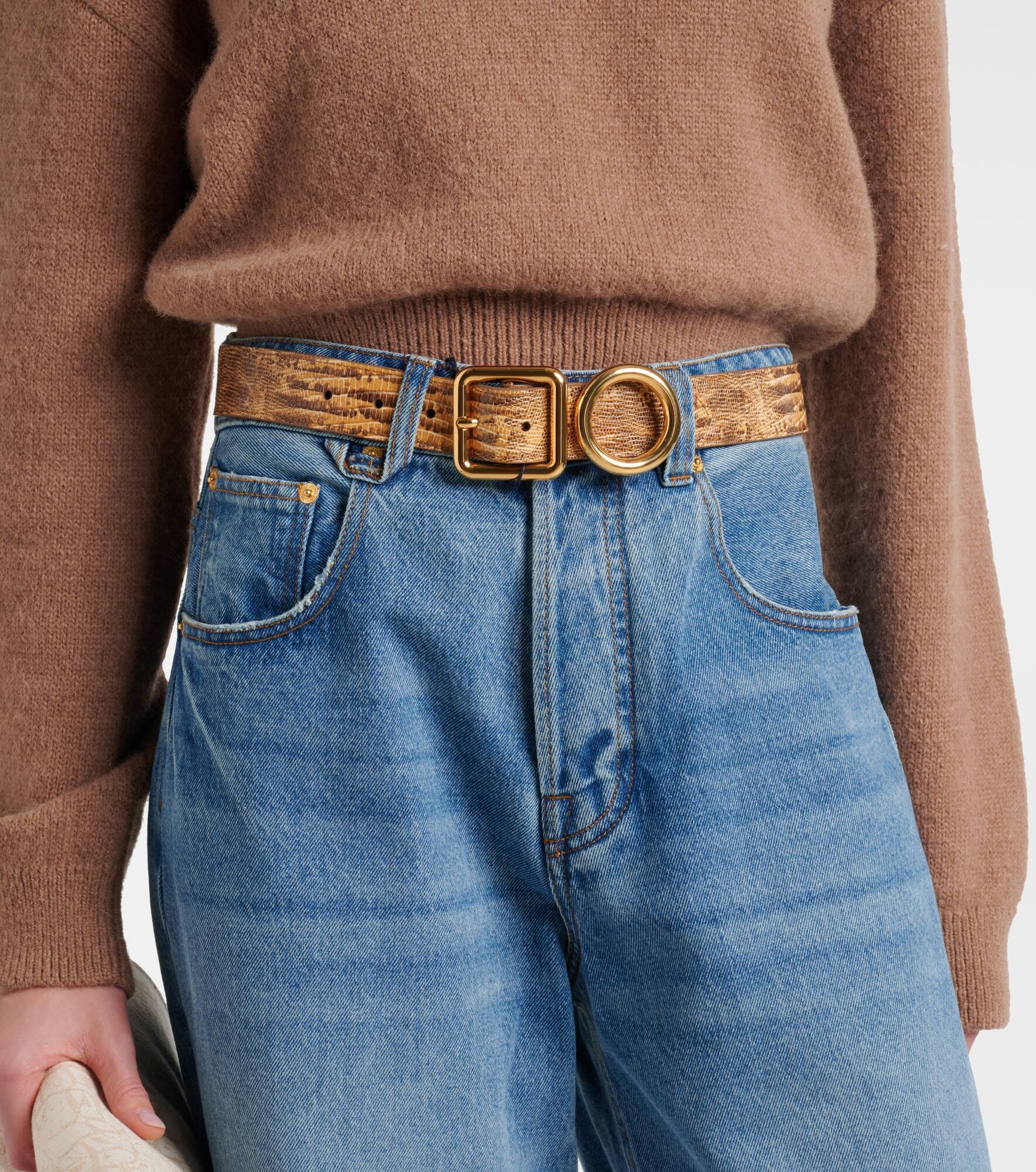 Regalo croc-effect leather belt - 2